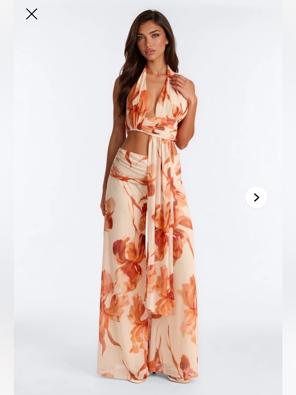 SUNKISSED PETALS HALTER PANT SET
